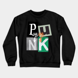 PUNK ROCK 77 COLORFUL CLIP ART Crewneck Sweatshirt